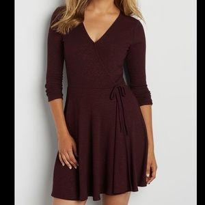 Maroon 3/4 sleeve dress Maurice's Large